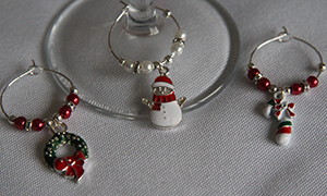 6 White /& Silver Nautical Wine Glass Charms Birthday Hen **Gift Box Available*